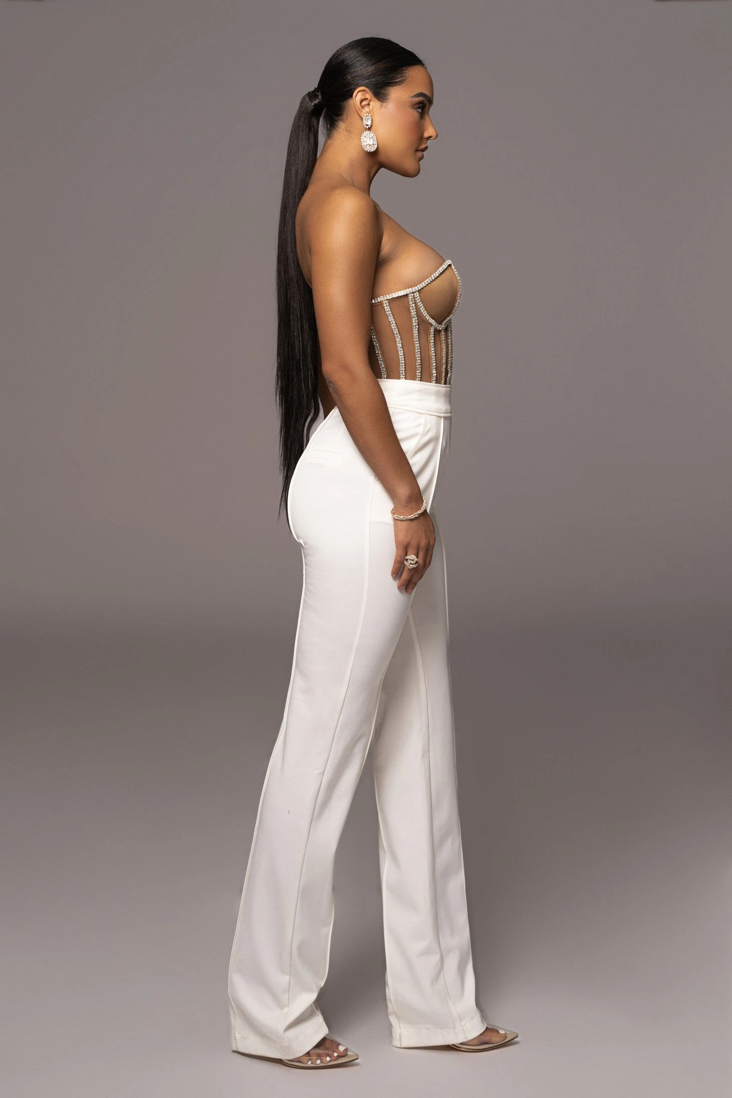 LIMITED EDITION Tan Rhinestone Crystal Corset 19 LIMITED EDITION Tan Rhinestone Crystal Corset - Image 17