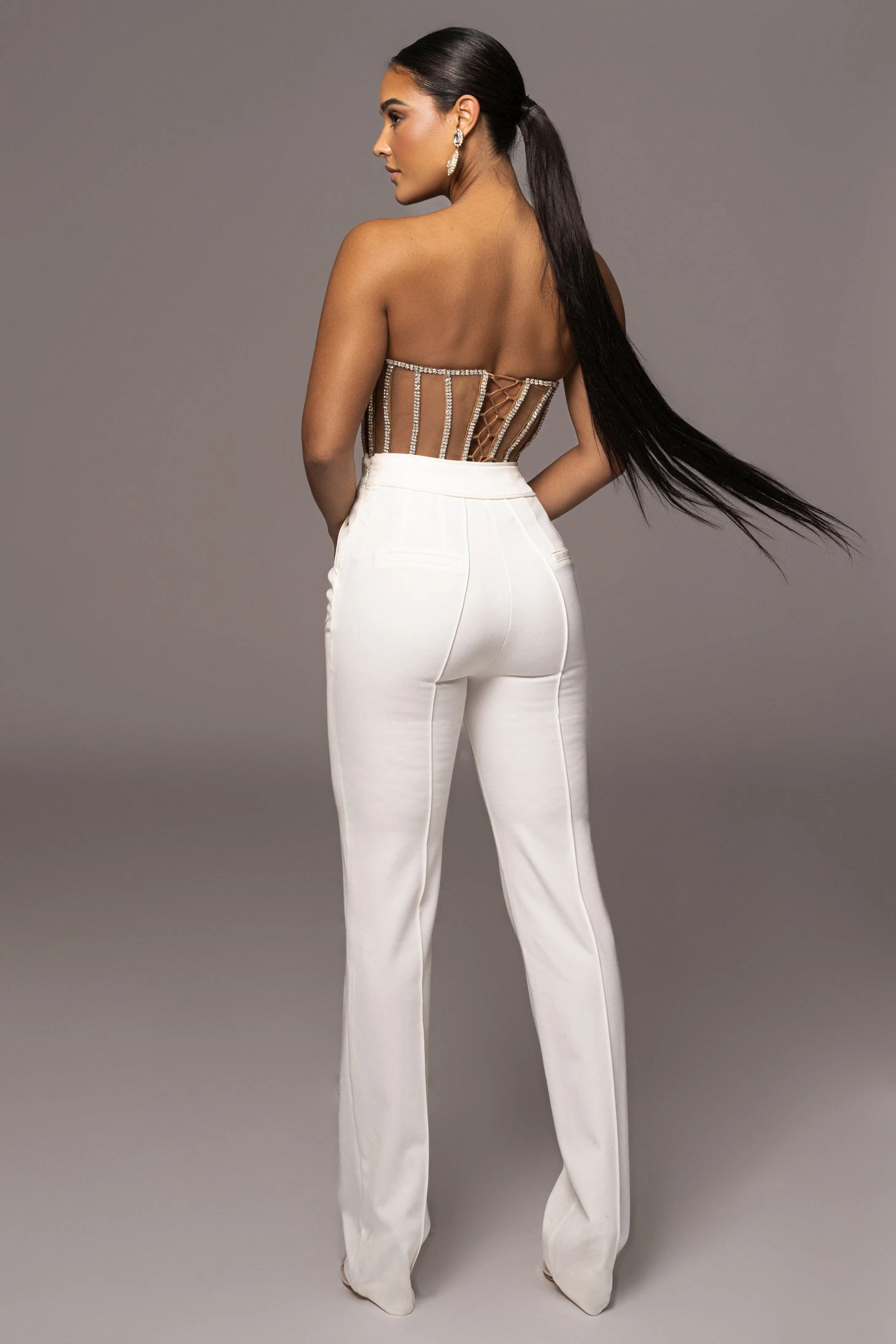 LIMITED EDITION Tan Rhinestone Crystal Corset 21 LIMITED EDITION Tan Rhinestone Crystal Corset - Image 19