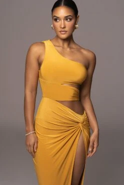 Mustard One Night Only Dress -Lady Clothing Store PRODUCT NOV32022 HOLIDAY 32