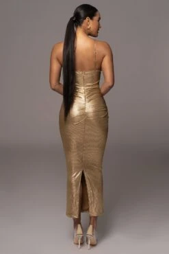 Gold Rubi Cowl Neck Cocktail Dress -Lady Clothing Store PRODUCT NOV32022 HOLIDAY 4