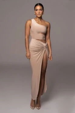 Camel One Night Only Dress -Lady Clothing Store PRODUCT NOV32022 HOLIDAY 7