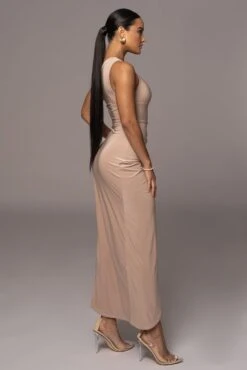 Camel One Night Only Dress -Lady Clothing Store PRODUCT NOV32022 HOLIDAY 9