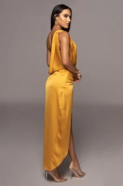 Yellow Kristiana Slit Dress -Lady Clothing Store PRODUCT OCT102022 HOLIDAY 135