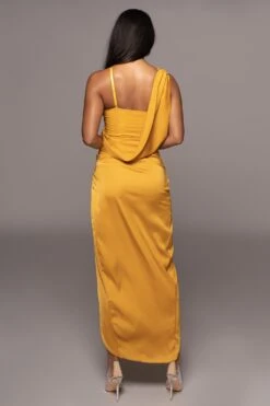 Yellow Kristiana Slit Dress -Lady Clothing Store PRODUCT OCT102022 HOLIDAY 136