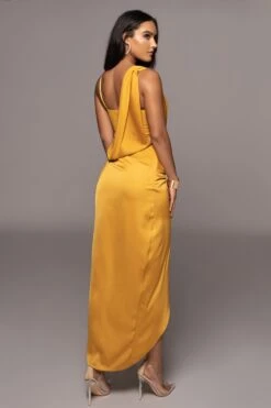 Yellow Kristiana Slit Dress -Lady Clothing Store PRODUCT OCT102022 HOLIDAY 137