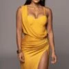 Yellow Kristiana Slit Dress 2 Yellow Kristiana Slit Dress -Lady Clothing Store PRODUCT OCT102022 HOLIDAY 139