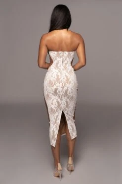 White/Tan Easy To Love Dress -Lady Clothing Store PRODUCT OCT102022 HOLIDAY 22