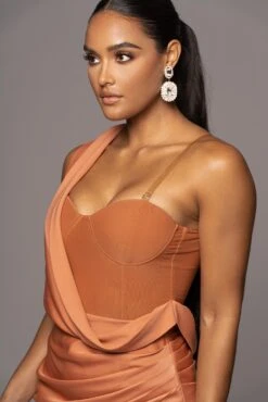 Caramel Kristiana Slit Dress -Lady Clothing Store PRODUCT OCT132022 HOLIDAY 88