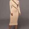 Tan Abigail Midi Dress -Lady Clothing Store PRODUCT OCT32022 PART2 66