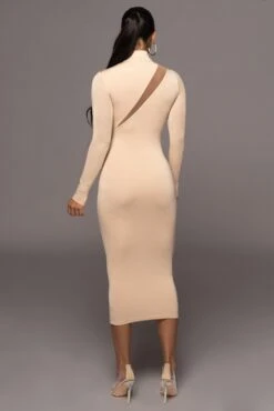 Tan Abigail Midi Dress -Lady Clothing Store PRODUCT OCT32022 PART2 69