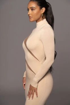 Tan Abigail Midi Dress -Lady Clothing Store PRODUCT OCT32022 PART2 71