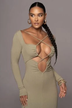 Olive Mesmerize Midi Dress -Lady Clothing Store PRODUCT SEPT192022 93