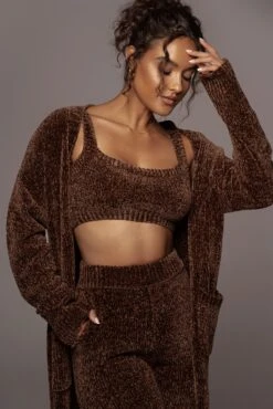 Chocolate Gemma Crop Chenille Top -Lady Clothing Store PRODUCT SEPT272021 250