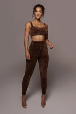 Chocolate Gemma Crop Chenille Top -Lady Clothing Store PRODUCT SEPT272021 253