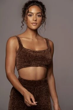 Chocolate Gemma Crop Chenille Top -Lady Clothing Store PRODUCT SEPT272021 257