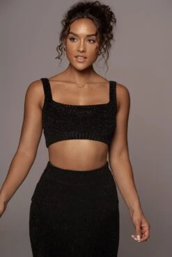 Black Gemma Crop Chenille Top -Lady Clothing Store PRODUCT SEPT272021 281 e17f1339 d49f 4071 b603 ee23752e6576