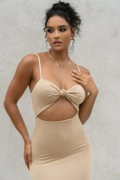 Beige Midnight Memories Midi Dress -Lady Clothing Store PRODUCT SEPT92022 KNITS 182