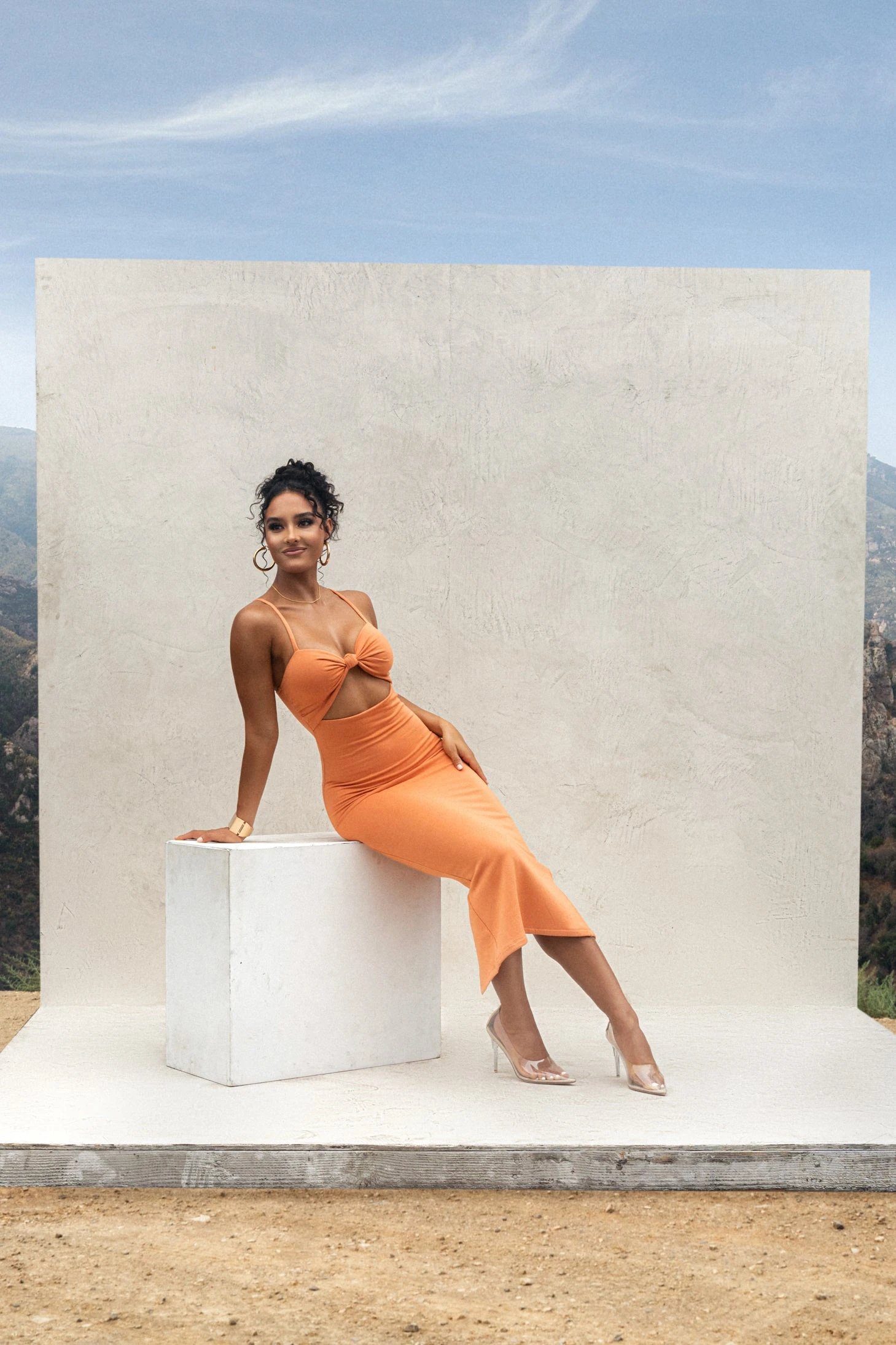 Orange Midnight Memories Midi Dress 7 Orange Midnight Memories Midi Dress - Image 5