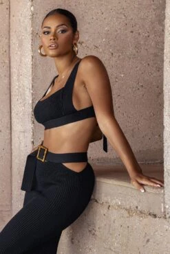 Black Nikole Ribbed Skirt Set -Lady Clothing Store SUMMER4 58