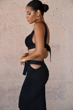 Black Nikole Ribbed Skirt Set -Lady Clothing Store SUMMER4 PRODUCT 11