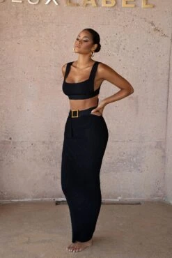 Black Nikole Ribbed Skirt Set -Lady Clothing Store SUMMER4 PRODUCT 12