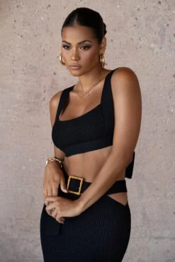 Black Nikole Ribbed Skirt Set -Lady Clothing Store SUMMER4 PRODUCT 13