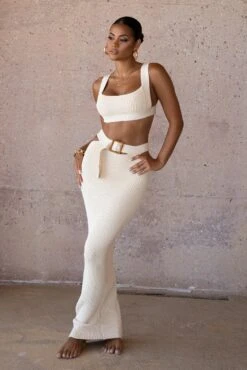 Ivory Nikole Ribbed Skirt Set -Lady Clothing Store SUMMER4 PRODUCT 15