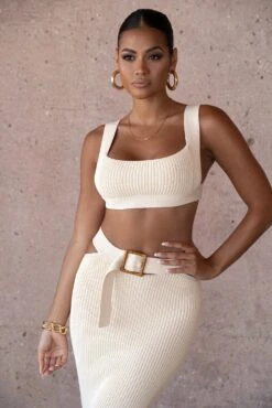 Ivory Nikole Ribbed Skirt Set -Lady Clothing Store SUMMER4 PRODUCT 24