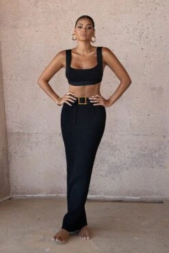 Black Nikole Ribbed Skirt Set -Lady Clothing Store SUMMER4 PRODUCT 4