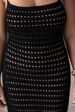 Black Palmas Crochet Maxi Dress -Lady Clothing Store SUMMER4 PRODUCT 74