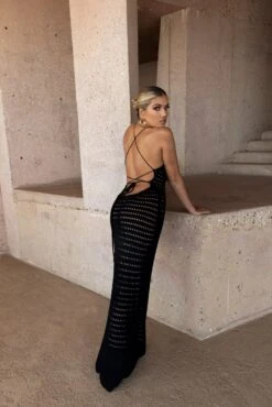 Black Palmas Crochet Maxi Dress -Lady Clothing Store SUMMER4 PRODUCT 76