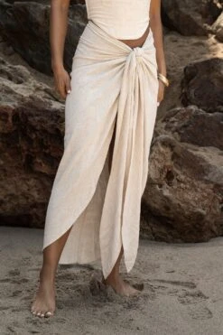 Natural Saylor Linen Sarong -Lady Clothing Store SUMMER5 PART1 60 5dd140c4 c45c 4c6e bd1a c16d4a21f584