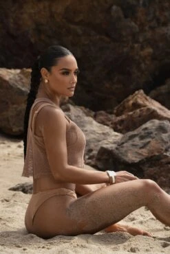 Sand Fishnet Crop Tank 21 Sand Fishnet Crop Tank -Lady Clothing Store SUMMER5 PART2 188