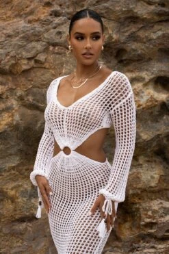White Summer Daze Crochet Maxi Dress -Lady Clothing Store SUMMER5 PART2 24