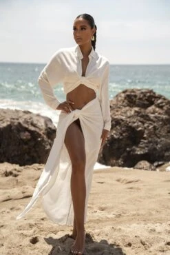 White Saylor Linen Sarong 17 White Saylor Linen Sarong -Lady Clothing Store SUMMER5 PART2 81