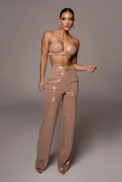 Tan Elowen Sequin Trousers 24 Tan Elowen Sequin Trousers -Lady Clothing Store VDAY2021 PRODUCT 189 c9e98b72 bd6b 40fa acae e2d0a33703a2