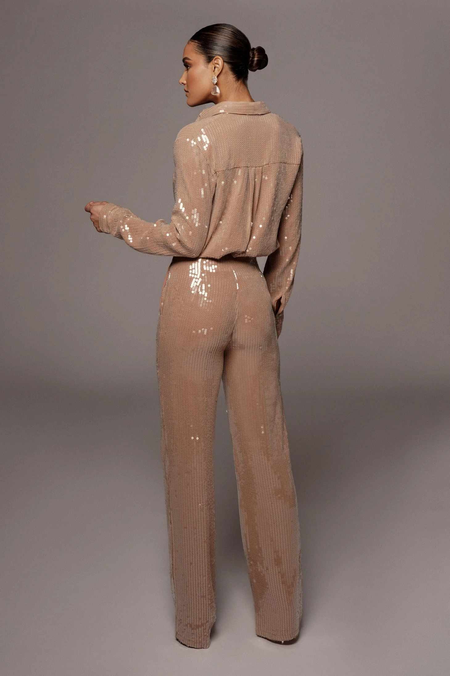 Tan Elowen Sequin Trousers 16 Tan Elowen Sequin Trousers - Image 14