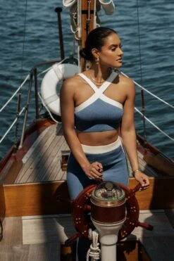 Navy Heartbreaker Two-Piece Skirt Set 19 Navy Heartbreaker Two-Piece Skirt Set -Lady Clothing Store YACHTCLUB 101