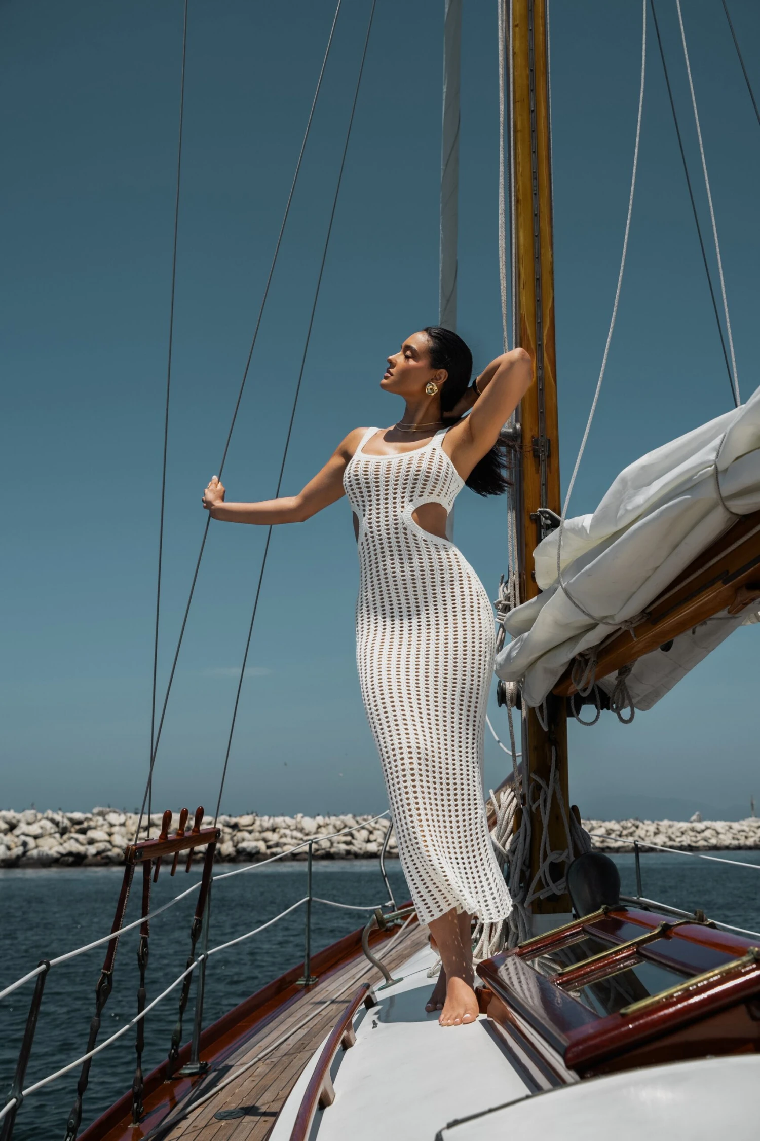 White Melrose Cutout Midi Dress 7 White Melrose Cutout Midi Dress - Image 5