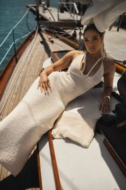 Buttercream Serenity Cutout Midi Dress -Lady Clothing Store YACHTCLUB 70