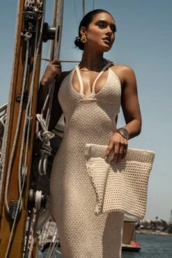 Buttercream Serenity Cutout Midi Dress -Lady Clothing Store YACHTCLUB 76